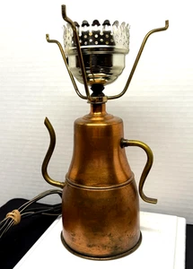 Vintage Copper Brass Teapot Style Electric Lamp - Picture 1 of 11