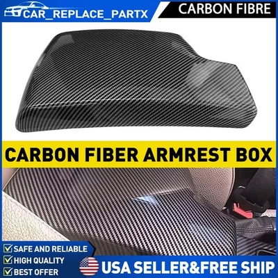 Carbon Fiber Interior Console Armrest Lid Cover Trim FIT BMW 3er E90 E91 E92 E93 - Imagem 1 de 4