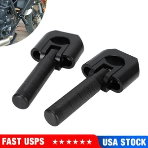Motorcycle Highway Foot Pegs Adventure Footpegs 7/8"-1.25" Crash Bar Rest Pedal - Foto 1 di 12