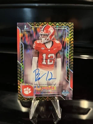 2025 Bowman Chrome Bryant Wesco Jr. Black & Gold Stealth /25 On Card Auto 🔥 🏈 - Image 1 of 2