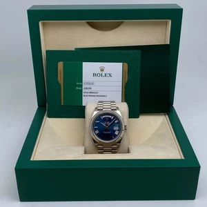 Rolex Day-Date President 228239 40mm 18K Weißgold blaues römisches Zifferblatt Herrenuhr - Bild 1 von 8