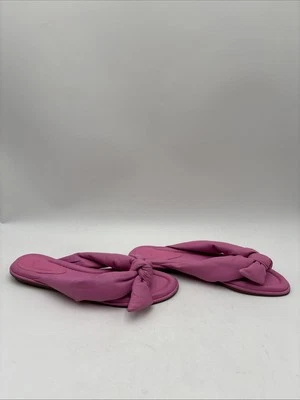 Stuart Weitzman Women's Playa Knotted Leather Slides Pink Size 42 - Image 1 of 4