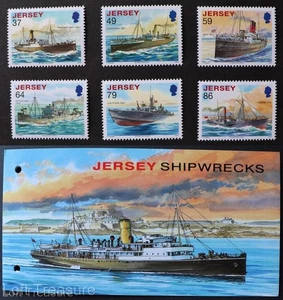 Paquete de presentación de estampillas de Jersey "Jersey Shipwrecks" valor MNH 6 conjunto como nuevo 2011 - Imagen 1 de 6