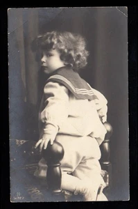 Children's postcard boy in sailor suit, photo postcard, labeled - Picture 1 of 2