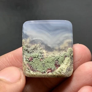 Scenic Moos Achat Cabochon 26x23x5 mm hochwertig 31 ct - Bild 1 von 7