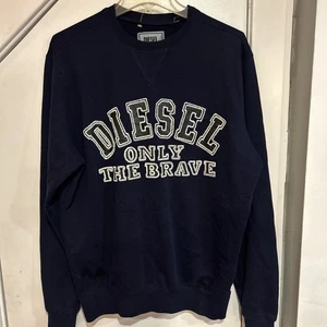Diesel Navy Blue Crew Neck Sweatshirt “Diesel Only the Brave , Med. - Picture 1 of 7