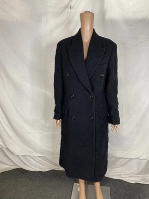 Abrigo midi tejido peludo doble pecho negro Acne Studios para mujer talla 32 Foto 1 de 4