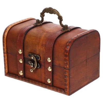  Small Jewelry Box Trinket with Lid Retro Container Vintage Chest - Image 1 of 4