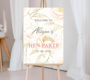 Letrero de bienvenida personalizado tema gallina do rosas, póster A3, pancarta de fiesta, telón de fondo - Imagen 1 de 2