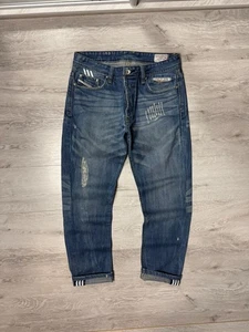 Adidas x Diesel Viker-AD Distressed Jeans Three Stripes Selvedge Denim Pants - Picture 1 of 20