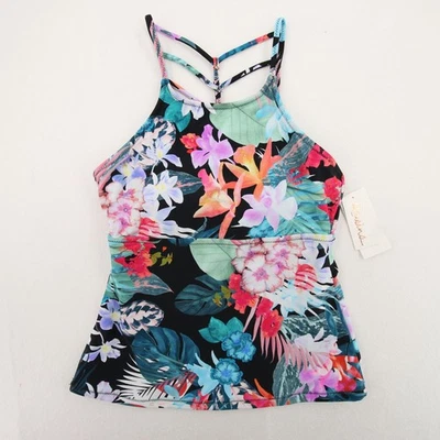 Raisins St Croix Tankini Top Floral High Neck Back Multicolor Swim Small NWT - Image 1 of 4