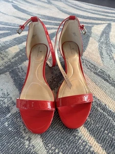 Bandolino roter Riemchen-Keilabsatz Größe 9,5 LN - Bild 1 von 7