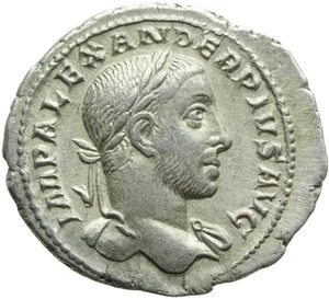 002. Moneda de plata romana. SEVERUS ALEXANDER, AR Denarius. Roma. Providencia. VF - Imagen 1 de 2