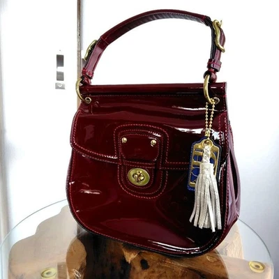 [Excellent+] Coach 21244 Willis Top Handle Crimson Red Patent Leather Handbag - Image 1 of 4