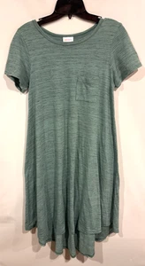 Lularoe Carly Swing Kleid High Low grün Pulloverkleid Gr. XXS Fronttasche - Bild 1 von 15