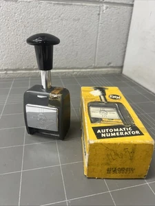 VINTAGE RUBBER STAMP E AUTOMATIC NUMERATOR 4513 DESK DATE OFFICE  - Picture 1 of 8