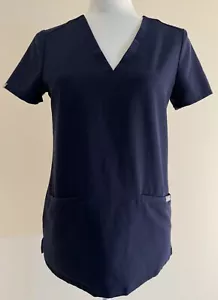 FIGS Scrub Top Donna XXS Blu Navy Manica Corta Casma 3 Tasche - Foto 1 di 4