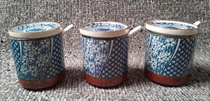 scharfen, 3x Tassen mit Deckel, oriental flowers - blau, Porzellan - Bild 1 von 7