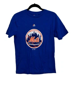 Majestic Youth New York Mets Crew Neck Short Sleeve T-Shirt, Blue, Large 14/16 - Picture 1 of 6