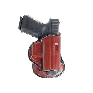 PADDLE LEATHER HOLSTER FOR GLOCK 26. OWB PADDLE ADJUSTABLE CANT. - Picture 1 of 10