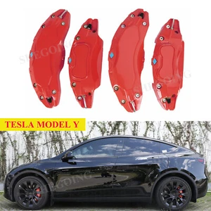 Tesla Caliper Covers Aluminum Alloy Fits 19" 20" Rim Size For 2017-2023 Model Y - Picture 1 of 6