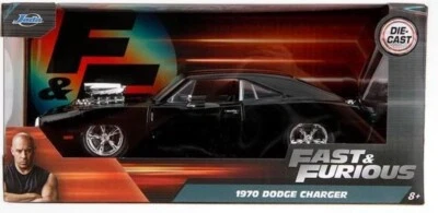 Dodge Charger 1970 negro con interior de carrera Fast & Furious 1/24 fundido a presión Jada Foto 1 de 4