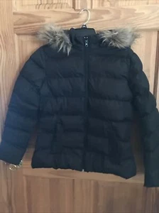 Arizona Juniors Sz Large Black Fur Lined Hooded Jacket Retails $68 (8-CT-141) - Picture 1 of 6