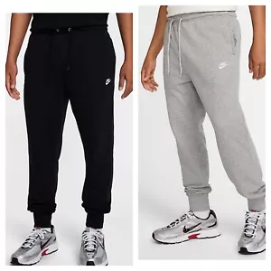 Nike Men's French Terry Joggers Sweatpants Trousers Black & Grey S To XL - Picture 1 of 12