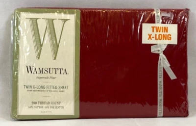 Nuevo Wamsutta ROJO Granate Doble X-Long Ajustado HOJA Supercale Plus - Paquete Sellado Foto 1 de 4