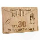 ENGRAVED WOODEN BIRTHDAY CARD 30, 40, 50 Years Old Money Not Included 