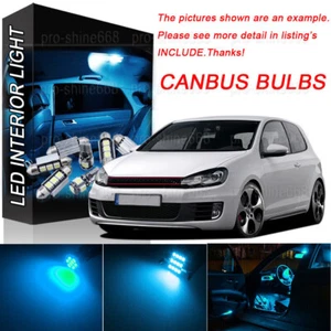 14x Canbus Ice Blue LED Interior Light For 06-2009 Volkswagen VW Golf GTi Mk5 PL - Picture 1 of 10