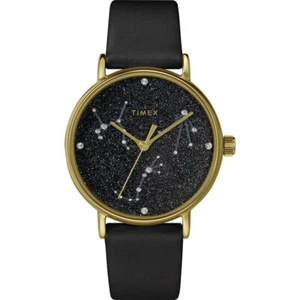 Timex Transcend TW2T87600 - Stainless Steel Gold - Leather Band - ⌀37mm - Picture 1 of 6