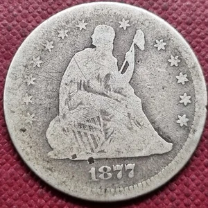 1877 S Seated Liberty Quarter 25c Circulated #82029 - Picture 1 of 2