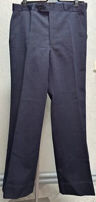 Men’s 1950s Navy Blue Pleated Trousers Military Bespoke Vintage French 32x29 M - Image 1 of 4
