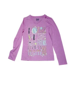 Girls Justice Lavander "Love & Beauty" Sparkle  L/S Shirt~Sz 18~New With Tags - Picture 1 of 4