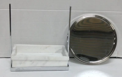 Pottery Barn Monique Lhuillier Mirror Marble Tray Bath Bedroom Accessory AS-IS - Image 1 of 4