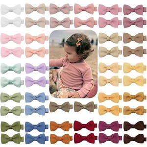 Baby Hair Clips 50PCS Baby Girls Fully Lined Baby Bows Hair Pins Tiny 2" Hair... - Picture 1 of 8