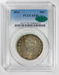 1824 Capped Bust Liberty Half Dollar PCGS XF45 CAC - Picture 1 of 2