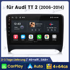 9" 4+64GB Autoradio GPS Navi CarPlay Multimedia 4G LTE für Audi TT 8J DAB+ DSP