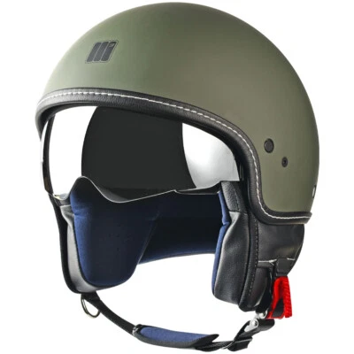CASCO JET MOTOCUBO VERDE OPACO VISIERINO PARASOLE MOTO SCOOTER OMOLOGATO ECE-22