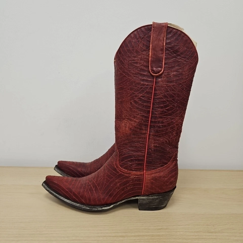 Old Gringo Yippee Kiyay Cowgirl Mid Calf Red Leather Western Rodeo Boots Uk 4.5 - Image 1 of 4