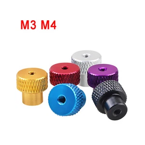 Through Hole M3 M4 Knurled Thumb Nuts Aluminum Alloy Hand Grip Knobs High Types - Picture 1 of 6
