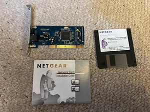 NETGEAR FA311 REV-C1 PCI Network Card w/ Installation Guide and 3.5" Disk - Picture 1 of 10