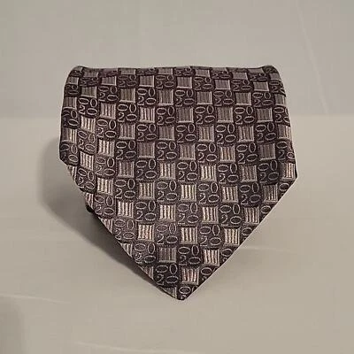 Lands' End gray 2000 Millennium Y2K 100% silk neck tie - Image 1 of 4