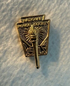 Vintage National Honor Society Pin Torch Center Gold Tone Medal - Student Gift! - Picture 1 of 4