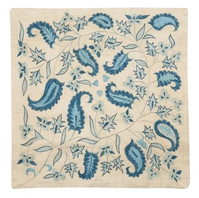 Funda de almohada 100% seda bordada 19"x20". Cojín hecho a mano. Almohada moderna Foto 1 de 4