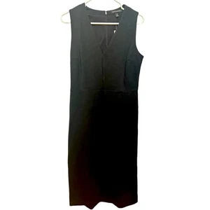 NWT Banana Republic Black V Neck Knit Sheath Dress Size 10 T - Picture 1 of 6