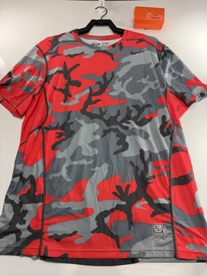 Nike Pro Combat Dri-Fit Hypercool T-Shirt Mens XL Camo 657442–647 - Image 1 of 4