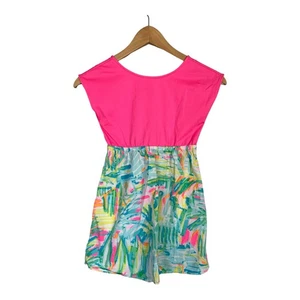 Lilly Pulitzer Girl's Calia Dress Size Med M 6/7 Bow Pink Sea Salt & Sun Pockets - Picture 1 of 12