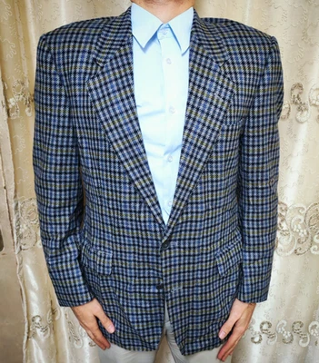 Vintage Windsor 100% pure cashmere classic houndstooth sport coat blazer 40R - Image 1 of 4